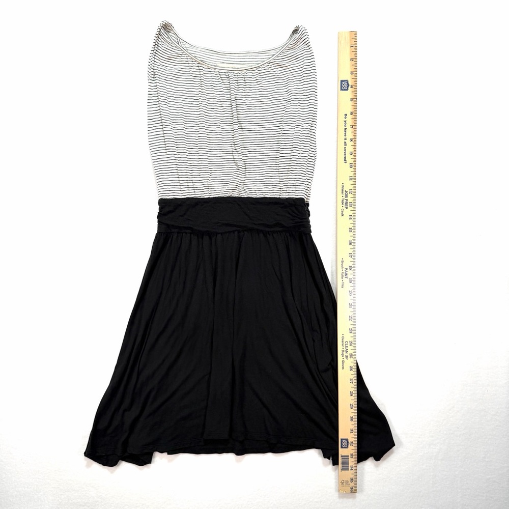 Ann Taylor LOFT Women's Jersey Knit Sleeveless Dress Black White XS Stretch - Picture 3 of 5